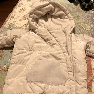 Jessica Simpson  6-9 month winter full body jumper puffer suit ivory